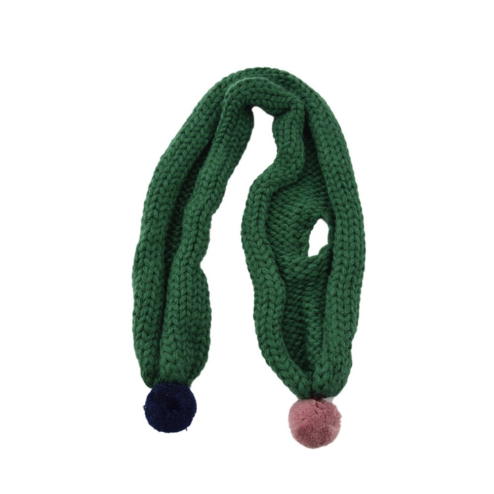 Écharpe d&#39;hiver en laine tricotée pour enfants, écharpe de couleur Pure, bavoir assorti pour bébé, garçons et filles