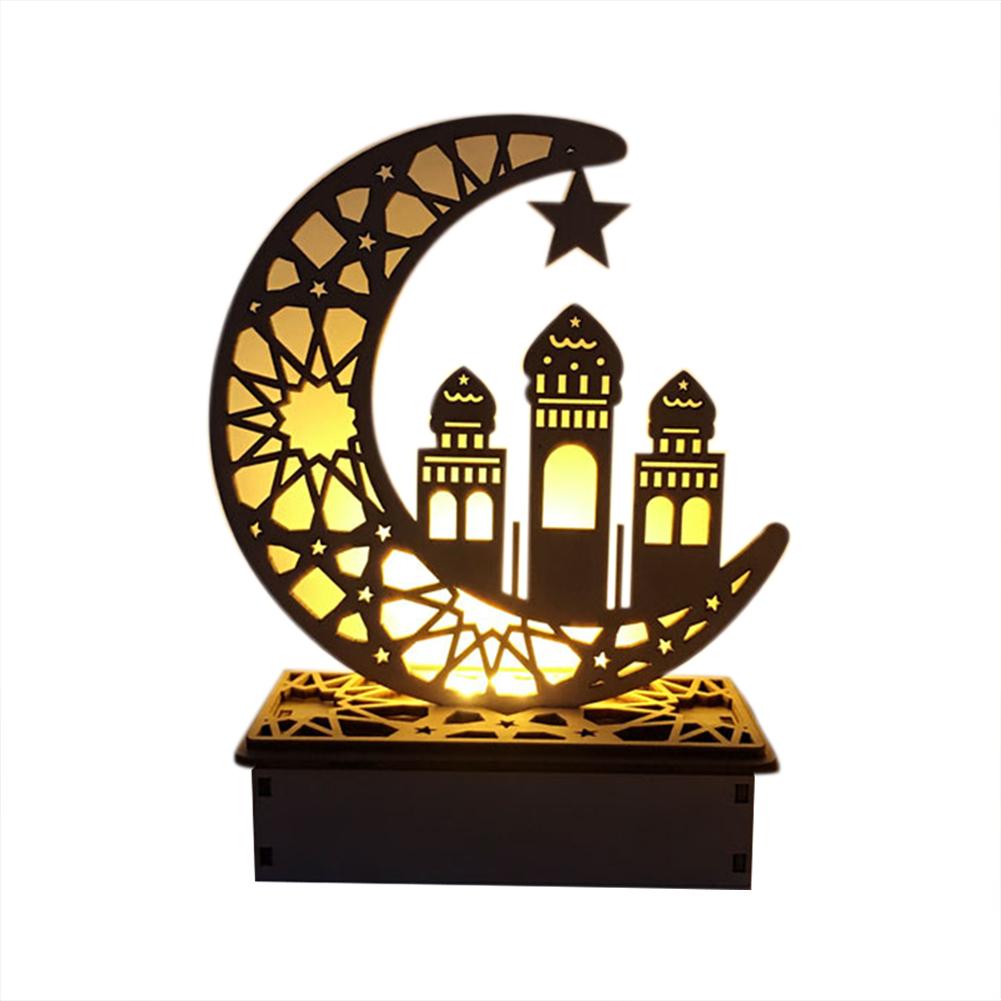 Lampe décorative en bois à bricolage-même, luminaire décoratif de palais, pour l'islam musulman, Eid Mubarak, Ramadan, LED