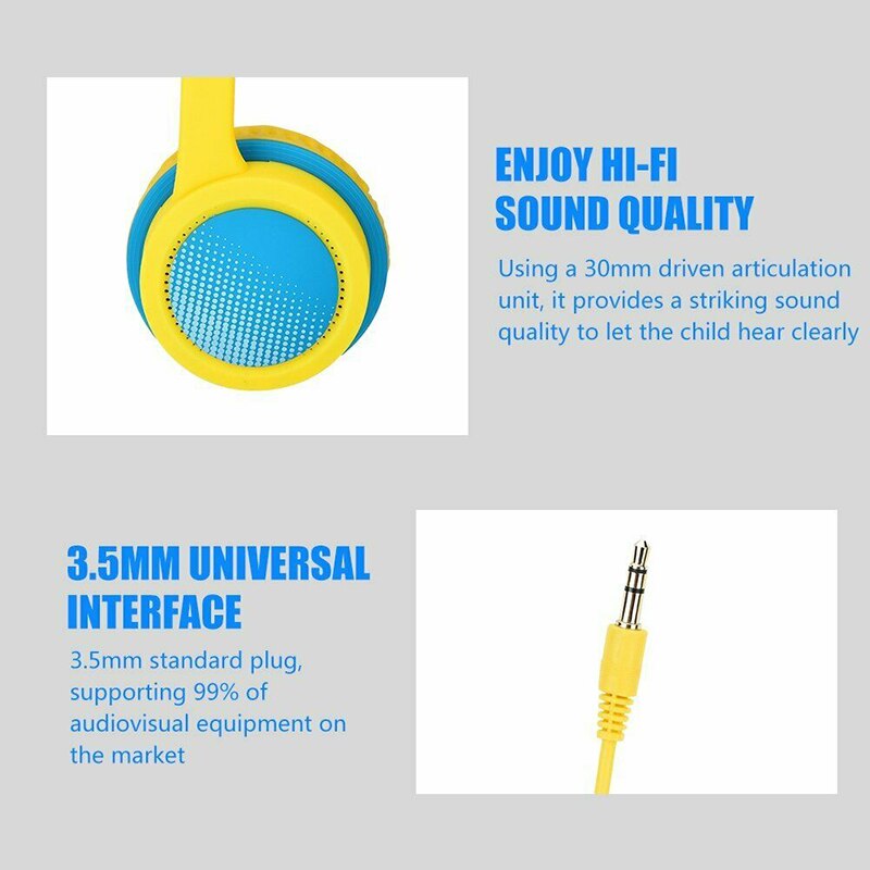 Kids Over Ear Headphones Safely Children Over-Ear Headset with Adjustable Headband for Computer Tablet Kids Earphones