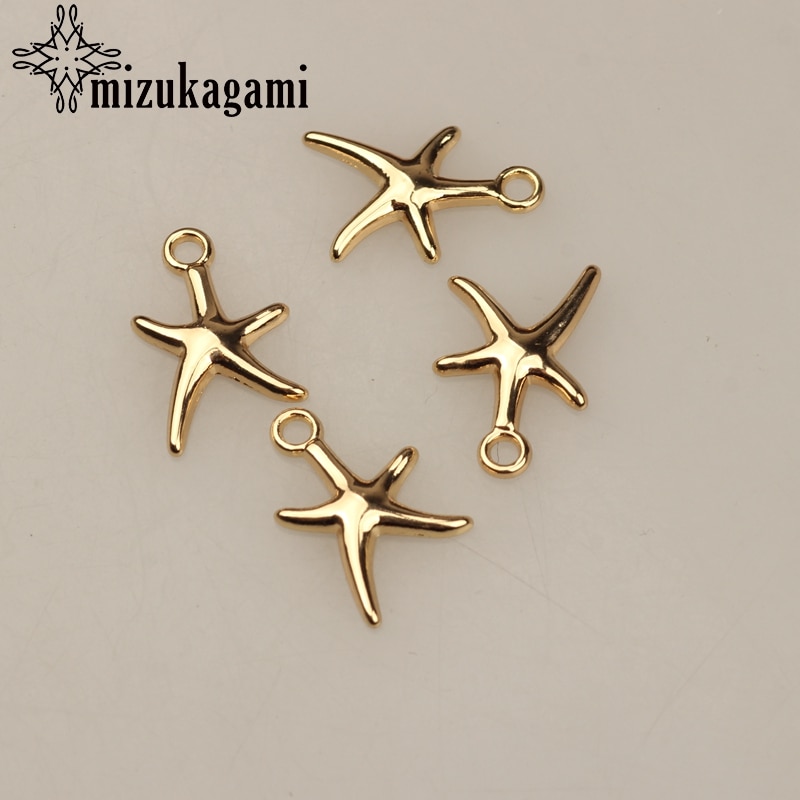 10 teile/los 11*18 MM Zink Legierung Gold Metall Mini Seestern Sterne Charms Anhänger Für DIY Schmuck Finding Herstellung zubehör