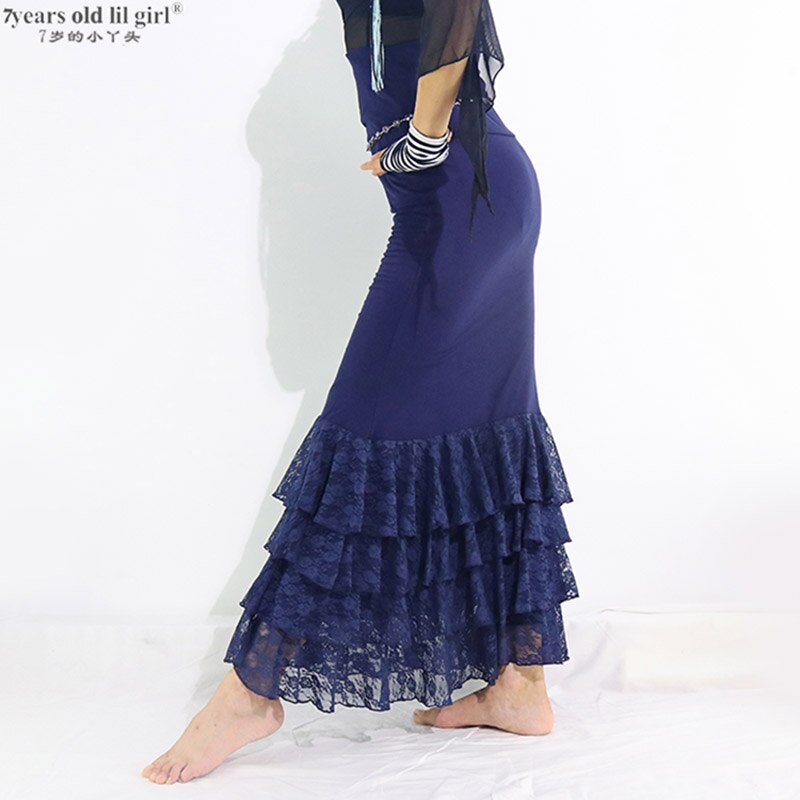 Robe de danse espagnole, tenue de pratique de Flamenco, multicouches, ENN01