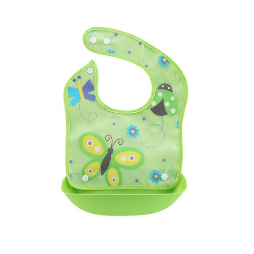 slabbers waterdichte siliconen Bib kids schort rijst zak print feed tas eten dragen QD47: QD4703 Butterfly