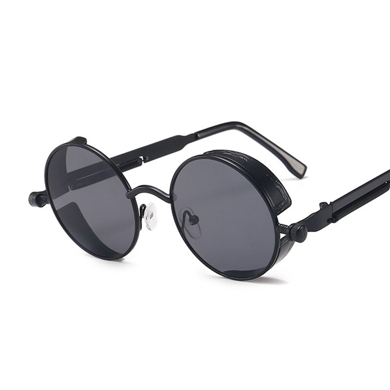 Classic Gothic Steampunk Sunglasses Women Brand Vintage Round Metal Frame Sun Glasses Female Male UV400