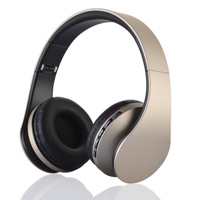 Best Selling Andoer Wireless Headphones Digital Stereo Bluetooth 4.1 EDR Headset Card MP3 player Earphone FM Radio Music for all: Gold