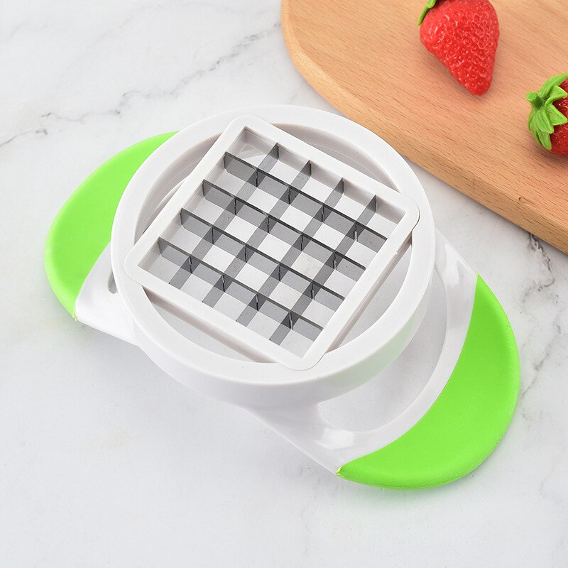 French Fry Cutter Stainless Steel Blades Fried Cut Tool Short Patoto Chips Handheld French Fries Cutter Kitchen Accessories