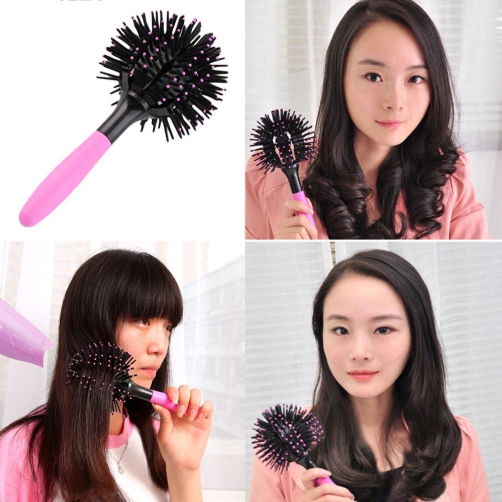 3D brosses à cheveux rondes peigne Salon maquillage 360 degrés boule style outils magique démêlant brosse à cheveux résistant à la chaleur peigne brosse