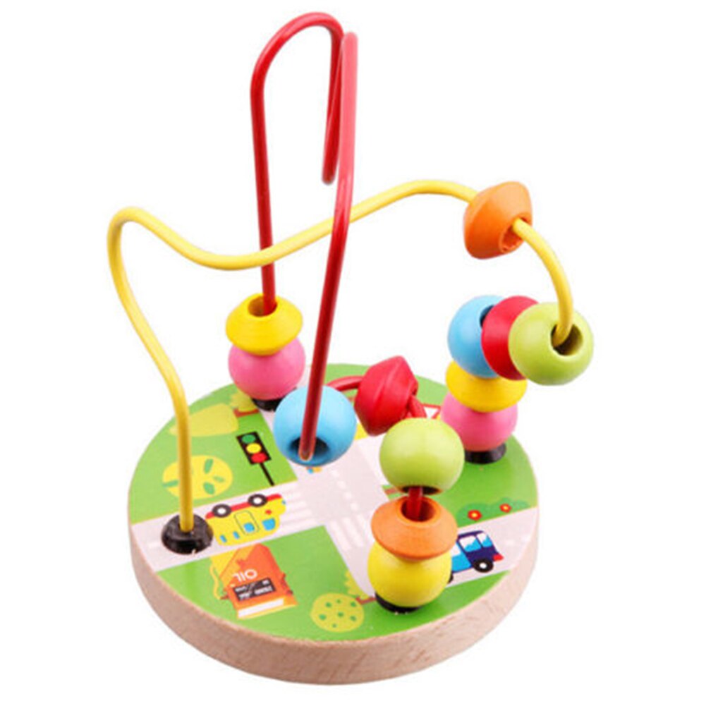 Mini Pre School Speelgoed Draagbare Educatief Rond Kralen Wire Maze Meisje Jongen Kids