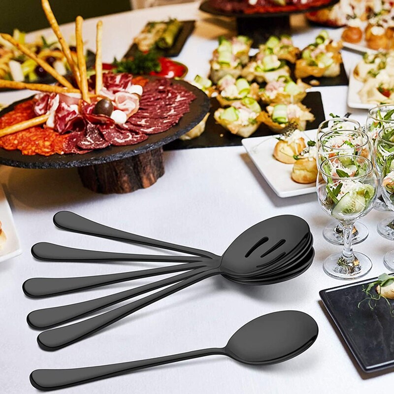 Serving Stainless Steel Buffet Catering Party Banquet Serving Spoons Forks Set Serving Spoons and Forks Set