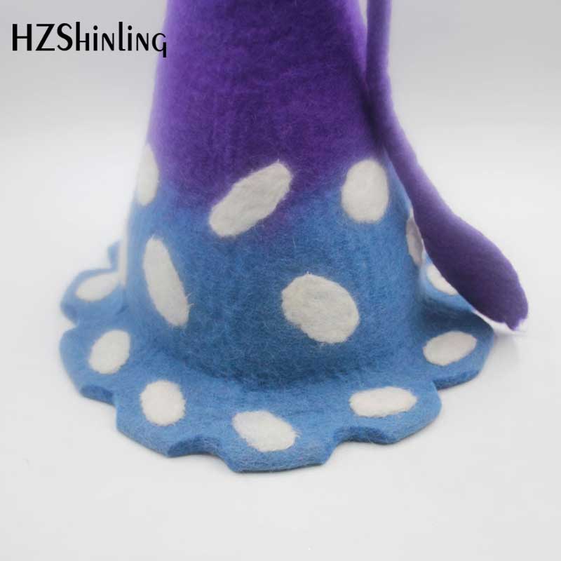 Valmis velho villa neulahattu tonttu huopahattu festivaalipäähineet vihreä villa huovutettu hattu pixie talvihaltia cosplay saunahattu
