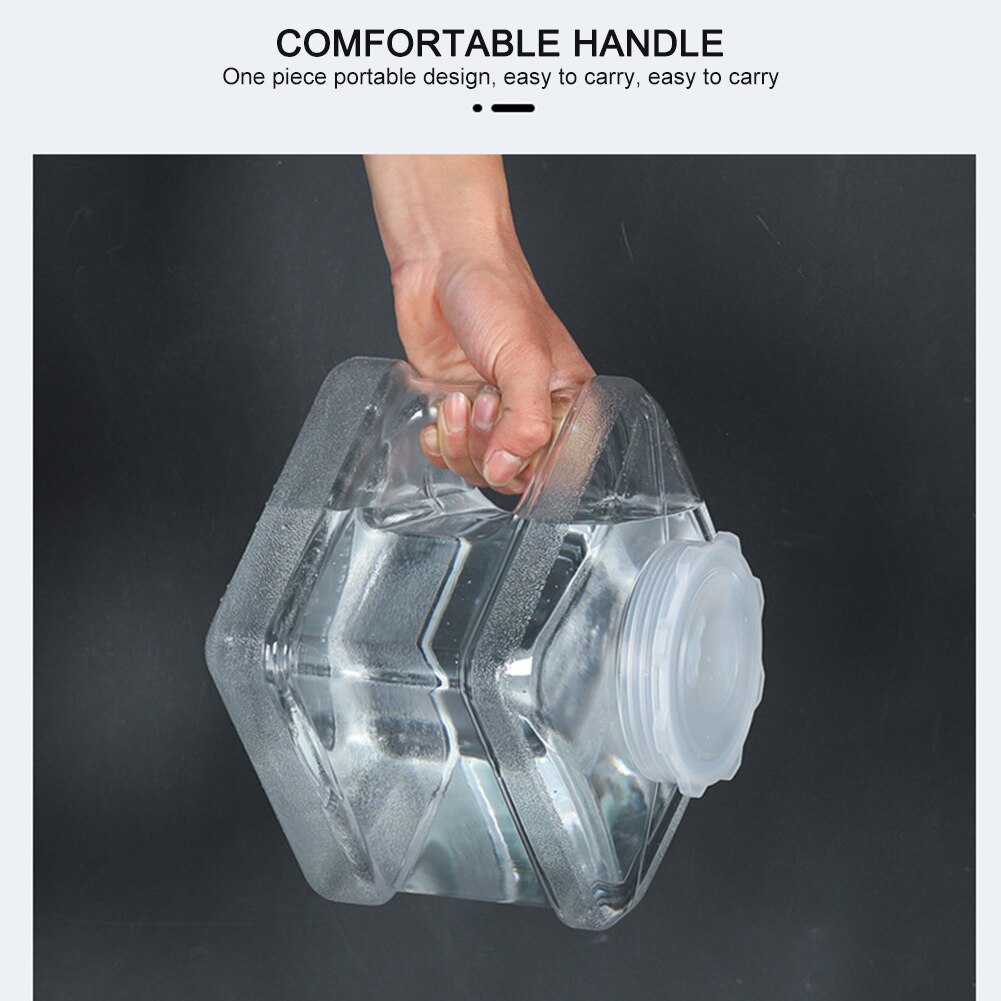 5L PC Transparent Water Container Driving Water Tank Portable Tea Drink Water Storage Container for Camping Picnic Hiking