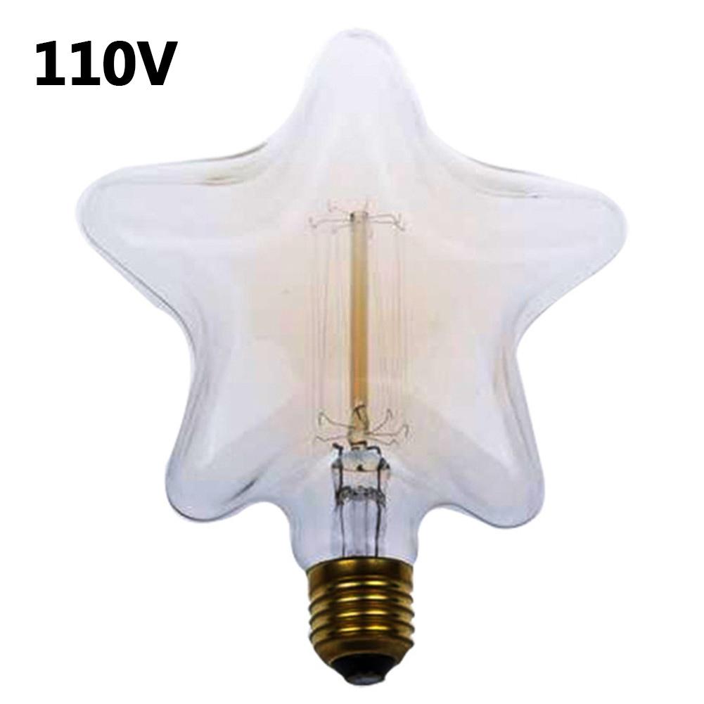 E27 Retro Edison Bulb Star Heart Shaped Beautiful High Brightness Bulb Glass Warm White Light Beautiful And: A