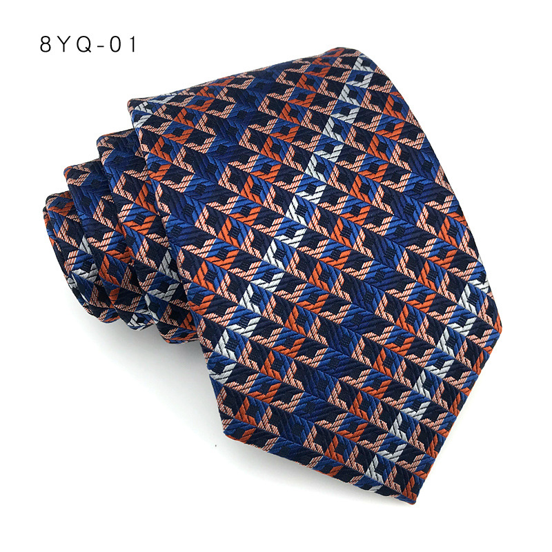 Corbata de lujo de 8CM para hombre, corbatas de lunares para novio, padrino de boda, tejido Jacquard Floral, Ascot, accesorios formales para de negocios: Blanco