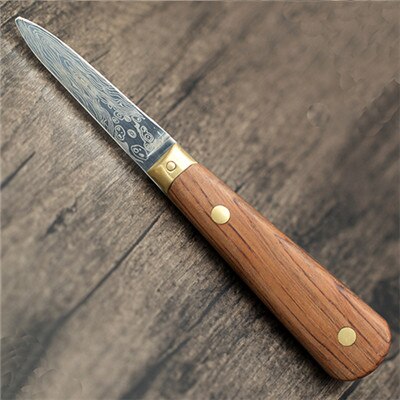 Cuchillo de acero inoxidable para cocina, utensilio de cocina multifunción con bordes afilados para abrir mariscos y conchas, 1 pieza: Texture Wooden