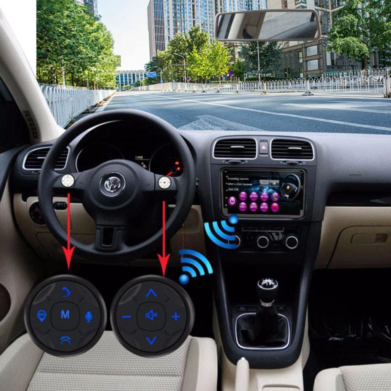1Pcs Auto Draadloze Bluetooth Afstandsbediening Stuurwiel Voor Auto Gps Multimedia Navigatie Head Unit Afstandsbediening Knop