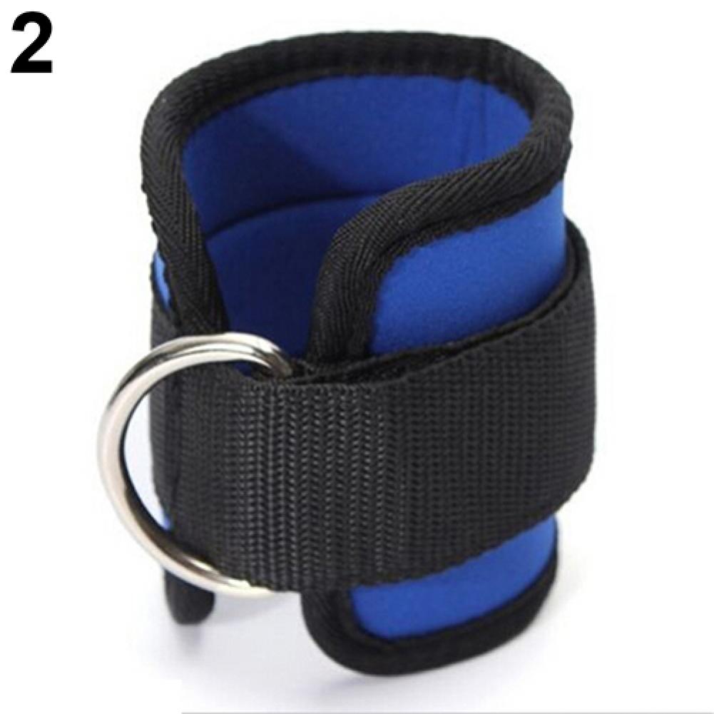 Correas de tobillo de anillo en D ajustables, accesorio de varios cables de gimnasio, polea de muslo para pierna, ejercicio, soporte de pie, Protector de tobillo, 1 ud.,: Azul