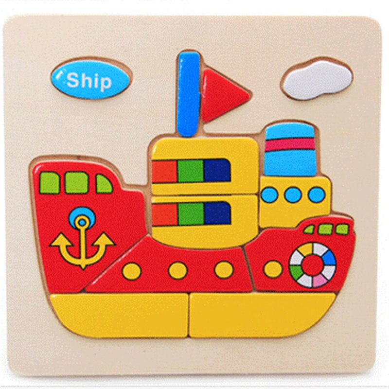 holz 3D Puzzle Puzzle Holz Spielzeug Für Kinder Cartoon Tier Puzzles Intelligenz Kinder Kinder Pädagogisches Spielzeug: Ship