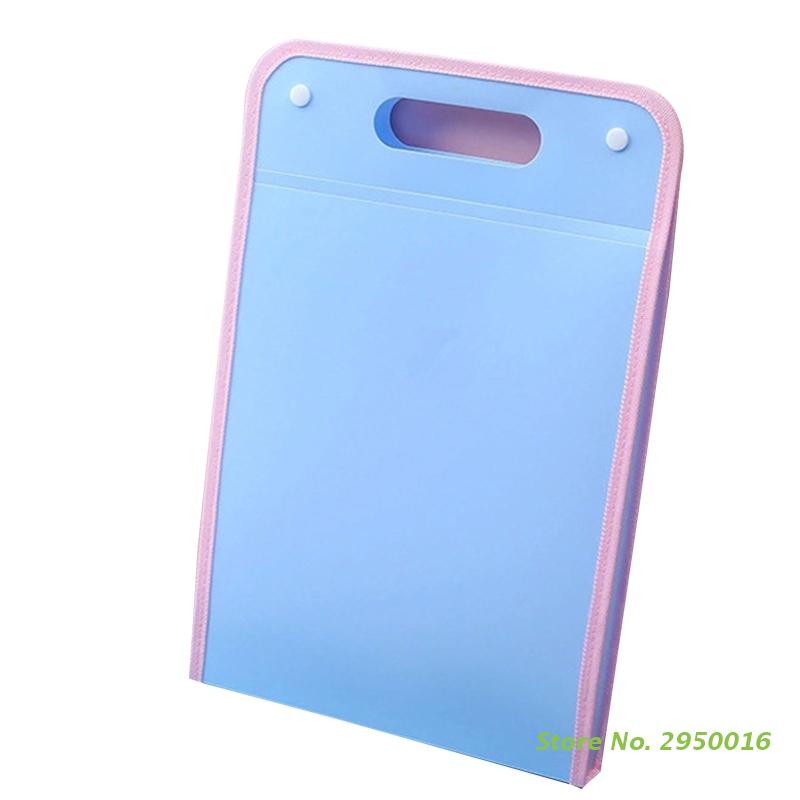 A4 13 Pocket Expanding File Folder Organizer with Dividers Letter Size Expandable Accordion Document Bag Business Briefcase: Light blue B