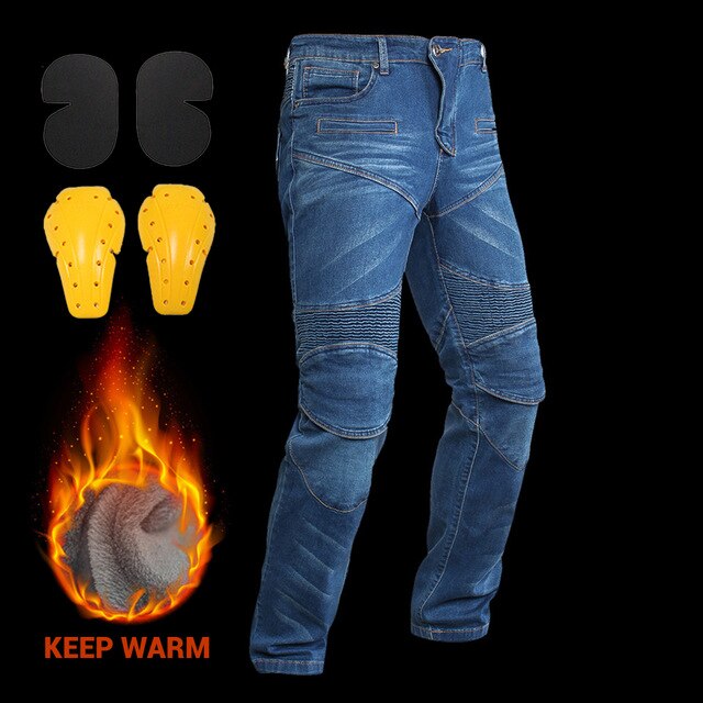 Motorcykelbyxor herr moto jeans plus sammet skyddsutrustning ridning touring motorcykel byxor motocross byxor moto byxor: 17- mc -jr101- b blå / Xxxl