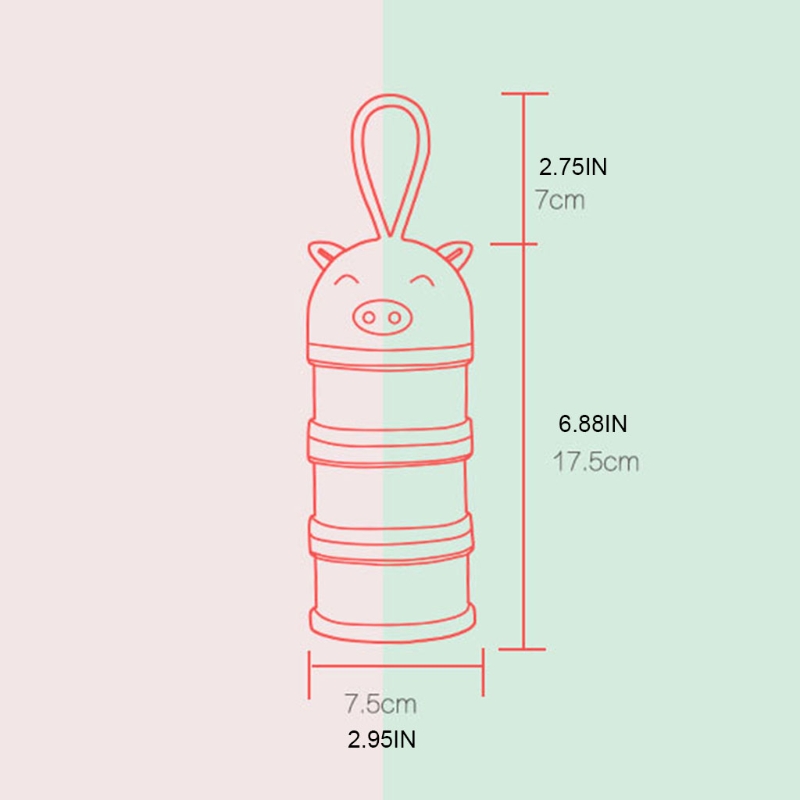 Baby Formula Dispenser Non-Spill Portable Stackable 3 Layers Milk Powder Container Box Snack Twist-Lock Storage Case