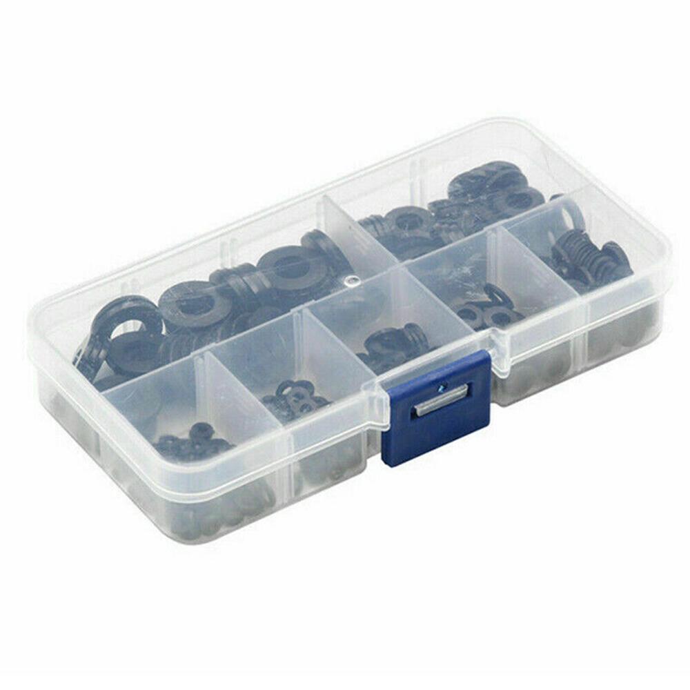 364pcs/Set Bonded Washer Kit Gasket Nylon Rubber Corrosion Resistant Flat Washer Seal Ring Set For Metric M2-M8