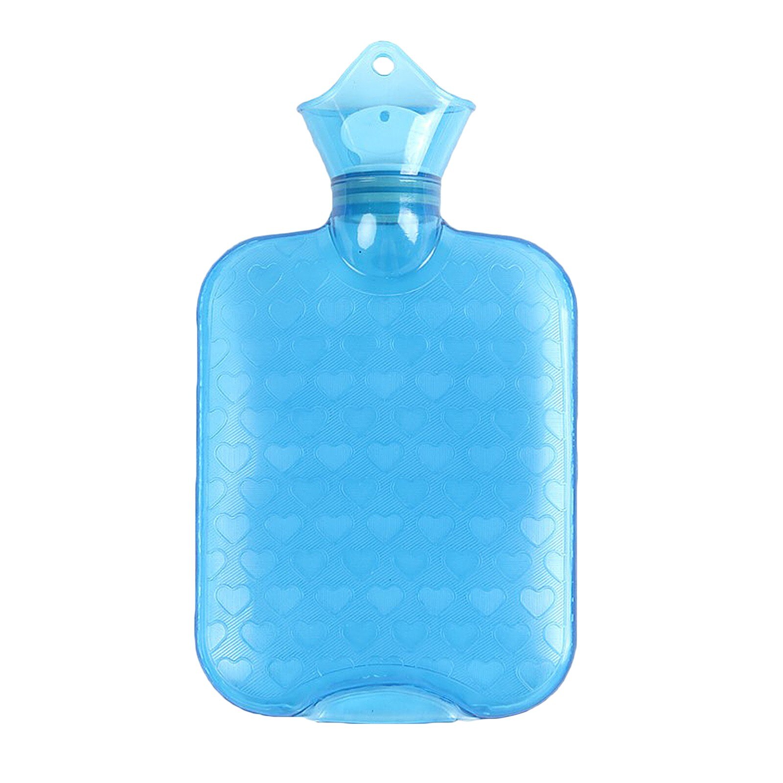 500Ml Klassieke Rubber Warm Water Fles En Luxe Faux Pluche Fleece Cover Duurzaam Multifunctionele Warmwaterkruik F: Blue