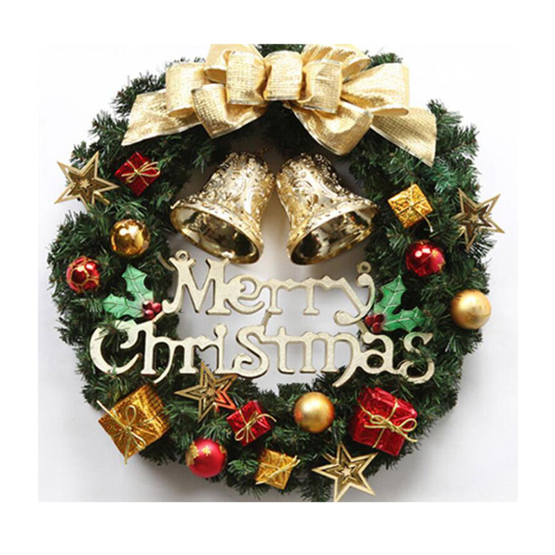 30/40Cm Kerst Krans Met Boog Decoratie Deur Opknoping Rotan Ornament Garland Xmas Decoraties Voor Huis: 3 / 30cm