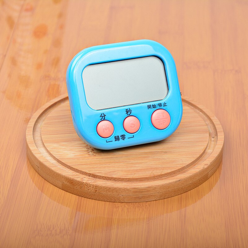 Super Thin LCD Digital Screen Kitchen Timer Square Cooking Count Up Countdown Alarm Sleep Stopwatch Temporizador Clock: Blue 2