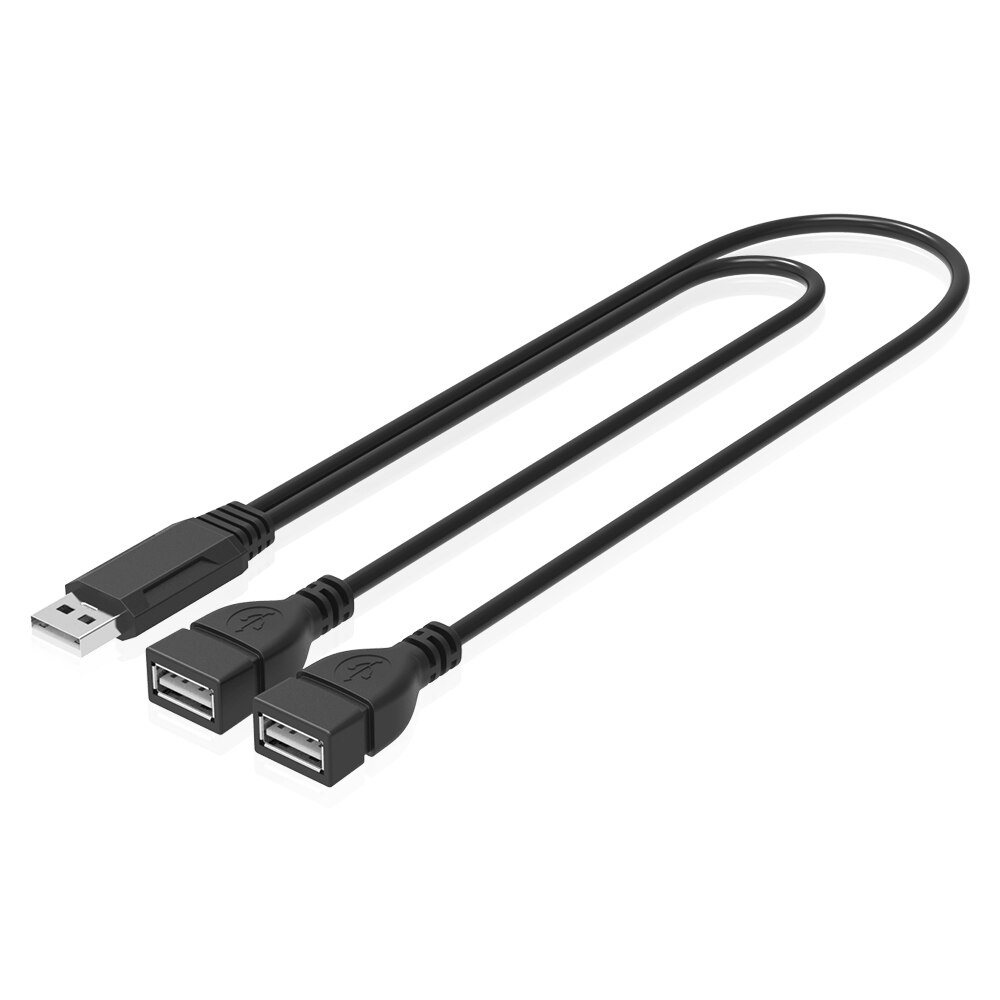 Cable de extensión USB 2,0 macho a 2 hembra, sincronización de datos de carga y Cable USB 2,0, Cable extensor de transferencia para ordenador y teléfono