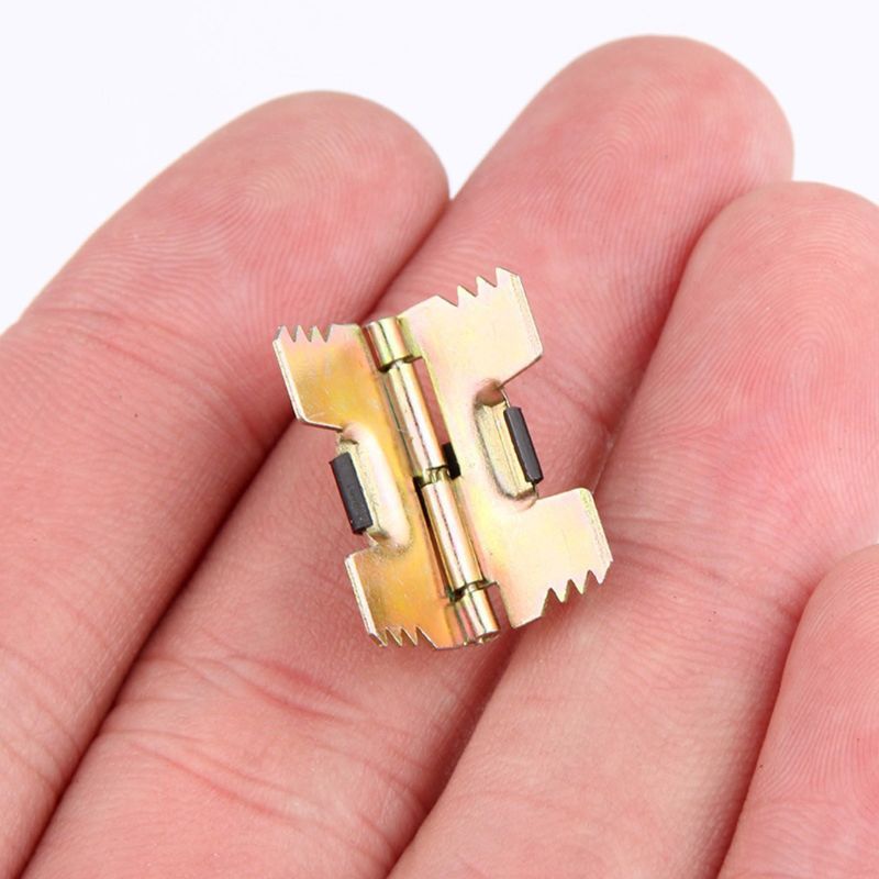 10 stk vintage mini-størrelse selvlukkende metalfjederhængsler til smykkeglasæske
