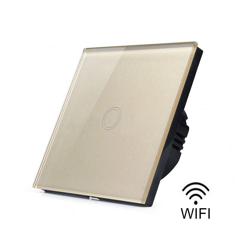EU/UK 1/2/3 Gang eWelink Wifi Clever-Zauberstab Licht Schalter berühren Tafel Fernbedienung Einzelnen Feuer Draht Keine Neutralen Linie schalter: Gold / 3-Gang