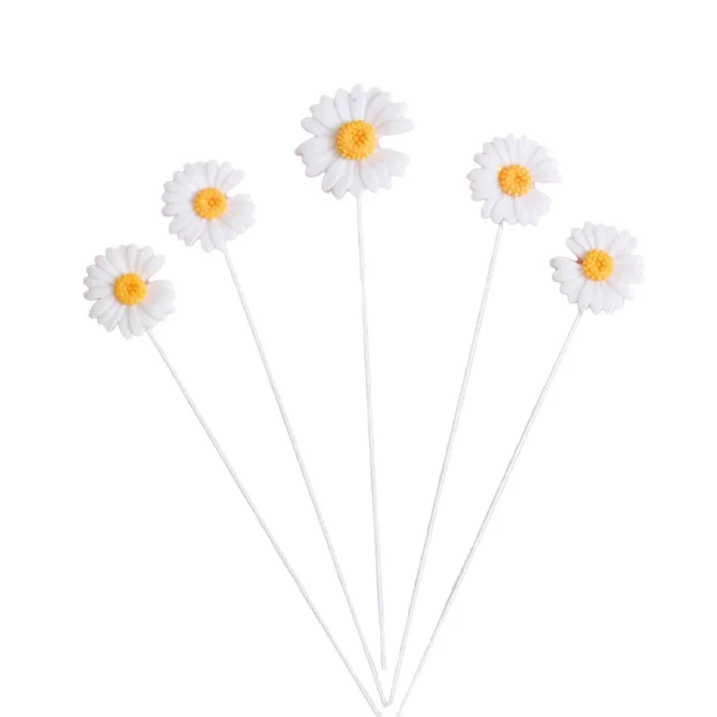 1/5 stk. kagetopper marguerit blomst sløjfe kageplugin cupcake dessertdekoration bagetilbehør fødselsdag babyshower festdekoration: Violet/紫罗兰