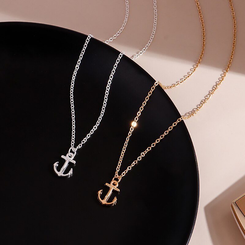 Eenvoudige stijl sleutelbeenketting zee marine anker kettingen en hangers voor vrouwen meisjes verjaardagsfeestje sieraden collier