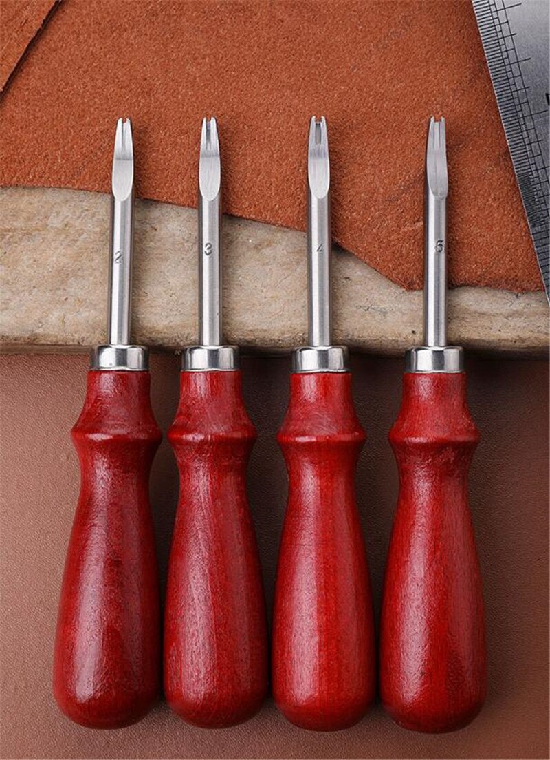 0.8mm/1.2mm/1.5mm treskaft lær trimme kniv kantskjærer manuell gjør-det-selv lær utskjæringe kunst spade kanter avrundingsverktøy