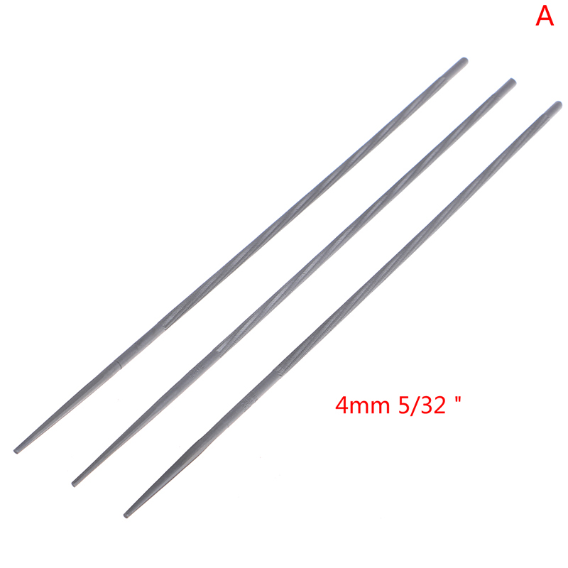 3 stuks/set ronde kettingzaagvijlen voor het slijpen van kettingzaagkettingen, 4mm,4.8mm,5.5mm houtbewerkingsgereedschappen: Bruin