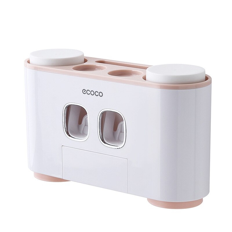 Dispensador automático de pasta de dientes para baño, exprimidor de pasta dental, accesorios de baño, soporte de almacenamiento para taza de cepillo de dientes: 02