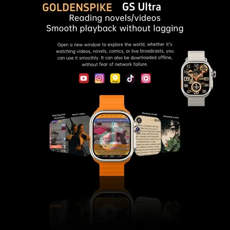 Scheda SIM di rete Android Smartwatch S9 Ultra 4G da 2,2 pollici Amoled 180 ° Fotocamera rotante GPS WIFI Chiamata globale Smart Watch da uomo Ultra 5G