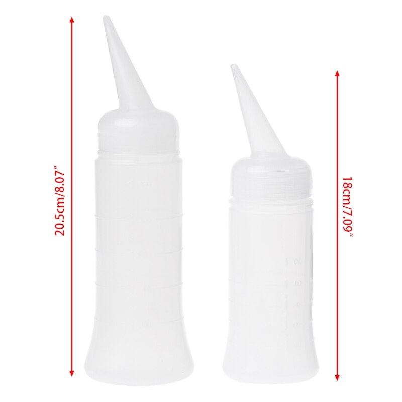 120ml/260ml Salon Applicator Measuring Plastic Bottle Hair Styling Hairdressing