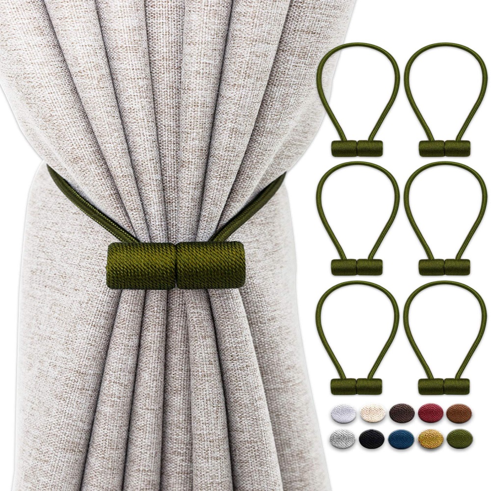 Magnetische Vorhang Raffhalter Gardinen Raffhalter Verbesserte 2 Pack 16 Zoll Dekorative Vorhang halte zurück Vorhang Clip Schnalle für Blackout: Olive