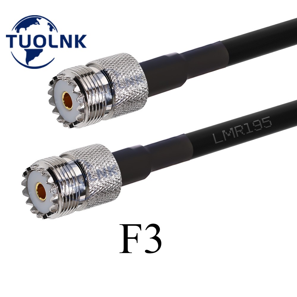 Conector macho/hembra UHF PL259 LMR195 Cable Coaxial RF 50ohm PL259 LMR195 Cable Coaxial de puente de antena: Lavanda / 5P