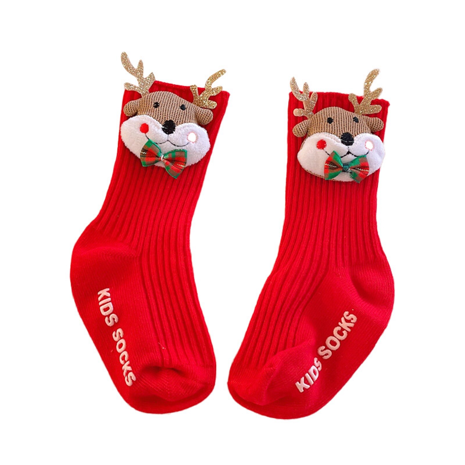 1 Paar Winter Baby Katoenen Sokken Kids Meisjes Jongens 3D Cartoon Sneeuwvlok Elanden Kerstman Kerst Beer Goedkope Stuff kleding: D / 2-4 Y