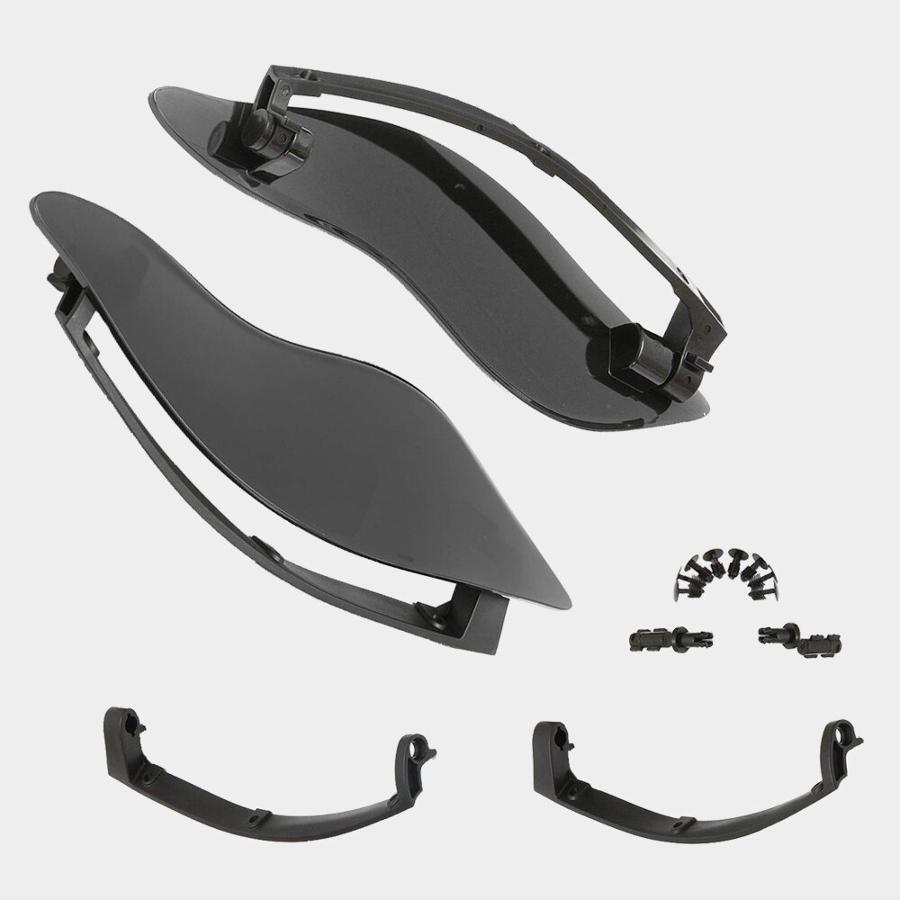 ABS Plastic Adjustable Batwing Fairing Windscreen Side Wings Air Deflectors Upper Fairing Windshield for for Harley Touring: Black
