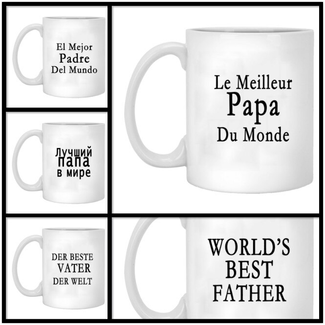 'S Werelds Beste Vader 350Ml Frans Spaans Duits Russisch Italiaans Keramische Creatieve Thee Kopje Koffie Mokken Vrienden