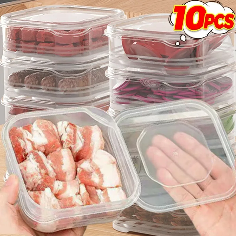 1/10x Kühlschrank Aufbewahrungsbox Einfrieren Gemüse Obst Kühlschrank Organizer Einfrieren Fleisch Frischhaltebox Feuchtigkeitsbeständiger versiegelter Behälter