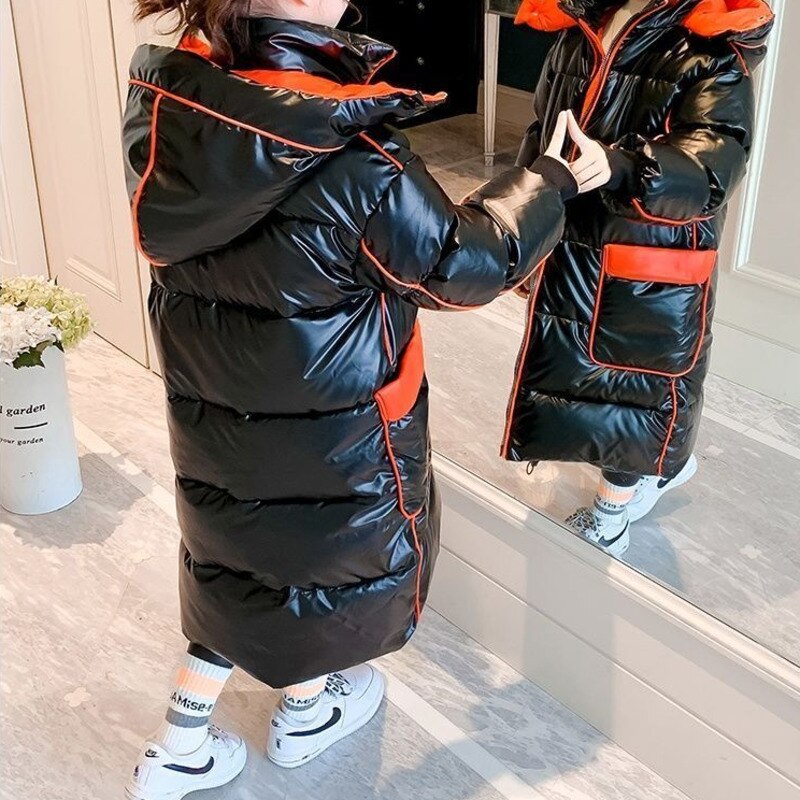 freundlicher Winter Jacke Weihnachten Kostümich Für freundlicher Kleidung Mädchen Jungen Schwarz Schneeanzug Oberbekleidung Mäntel Lange Parka Schnee Tragen