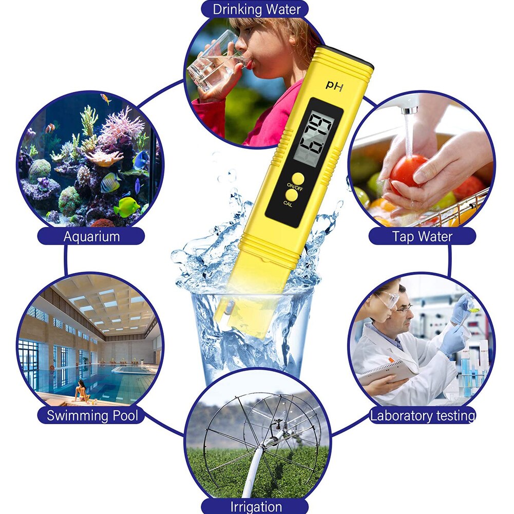 Digital 3in1 Water Tester TDS Temperature EC Meter LCD Display Ph Meter Swimming Portable Outdoor Elements