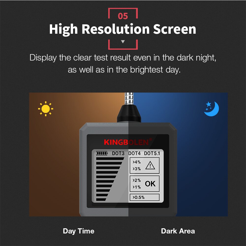 Oil Test Tool Auto Brake Fluid Tester LED Display BF200 Digital Car Brake Oil Tool