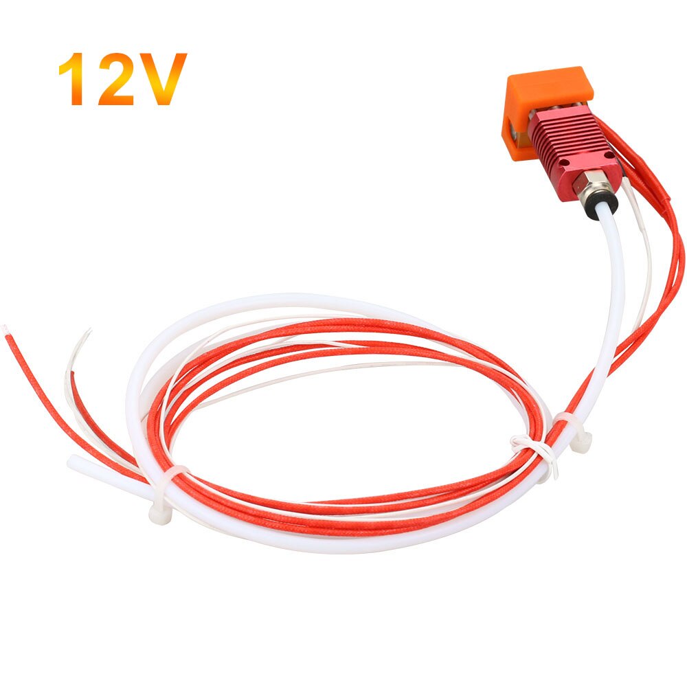 Assembled 1.75mm Extruder Hotend kit Aluminum Heat Block For 3D Printer Ender-3/CR-10/CR-10S With 0.4mm Nozzle printer: Full kits 12V