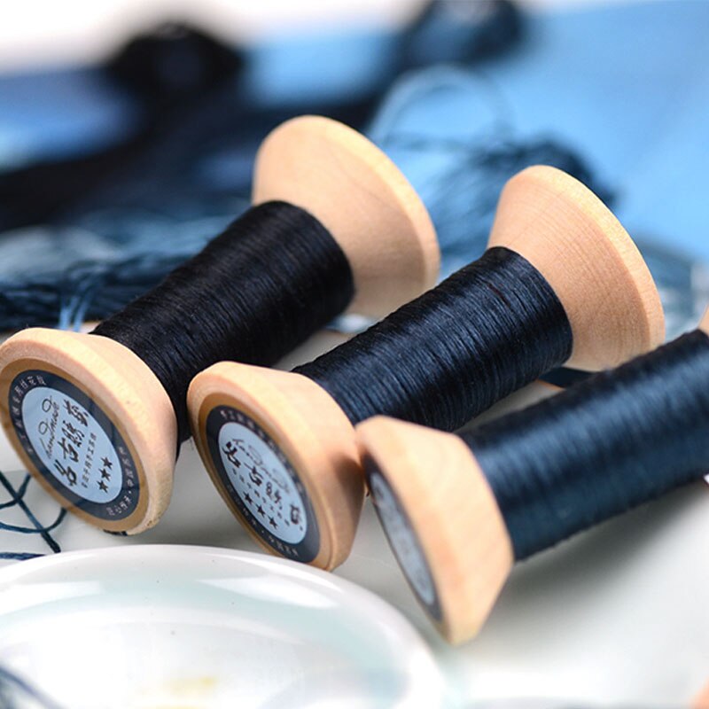 Liten rulle hushållssytrådar spolar/tråd-silkesbroderilinje/lilablå/handgjord broderitråd/broderi