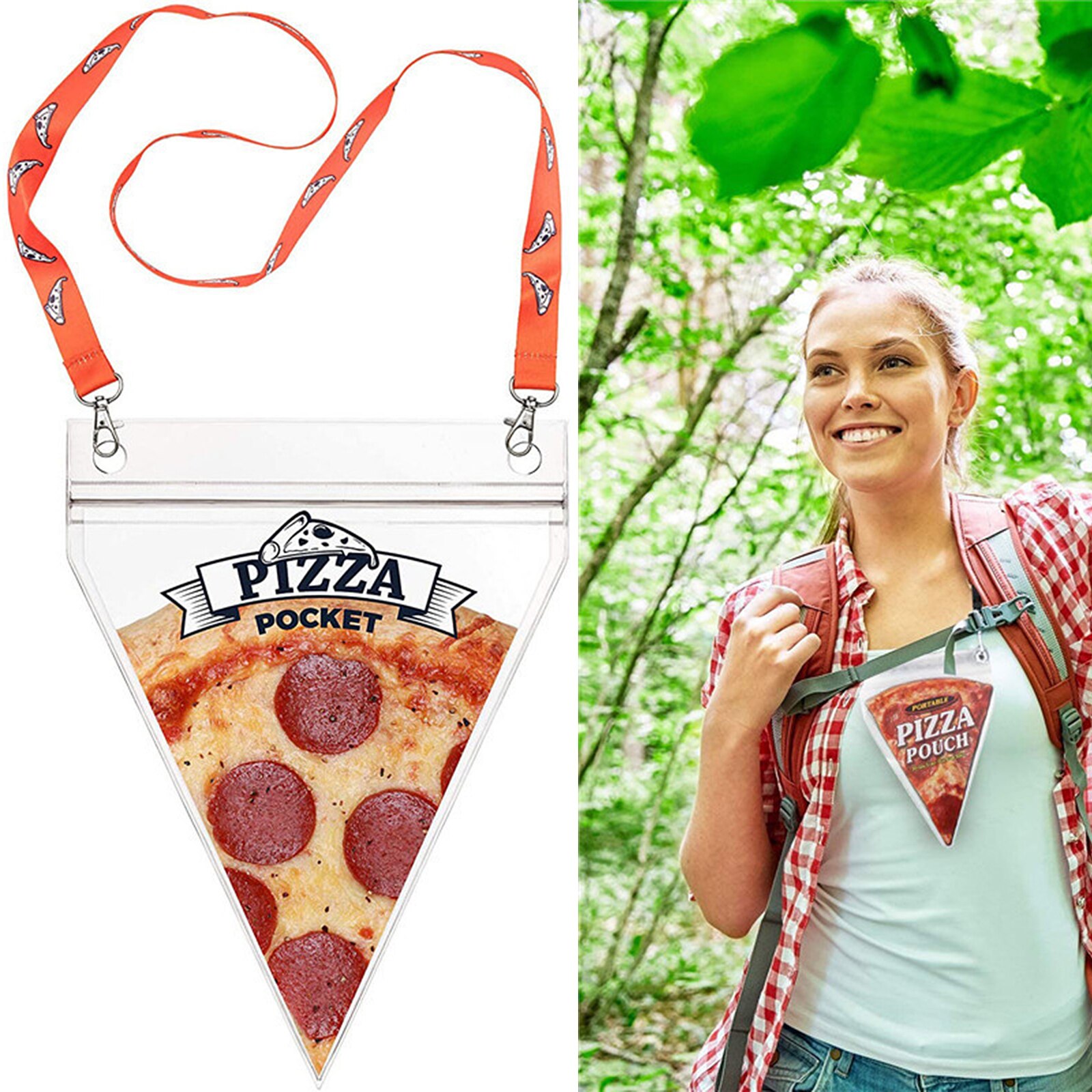 Transparante Zak \ Voedsel Pizza Pocket Grote Propgift Pizza Tas Opbergtas Grappig Draagbare Grote Propgift Draagbare Pizza tas