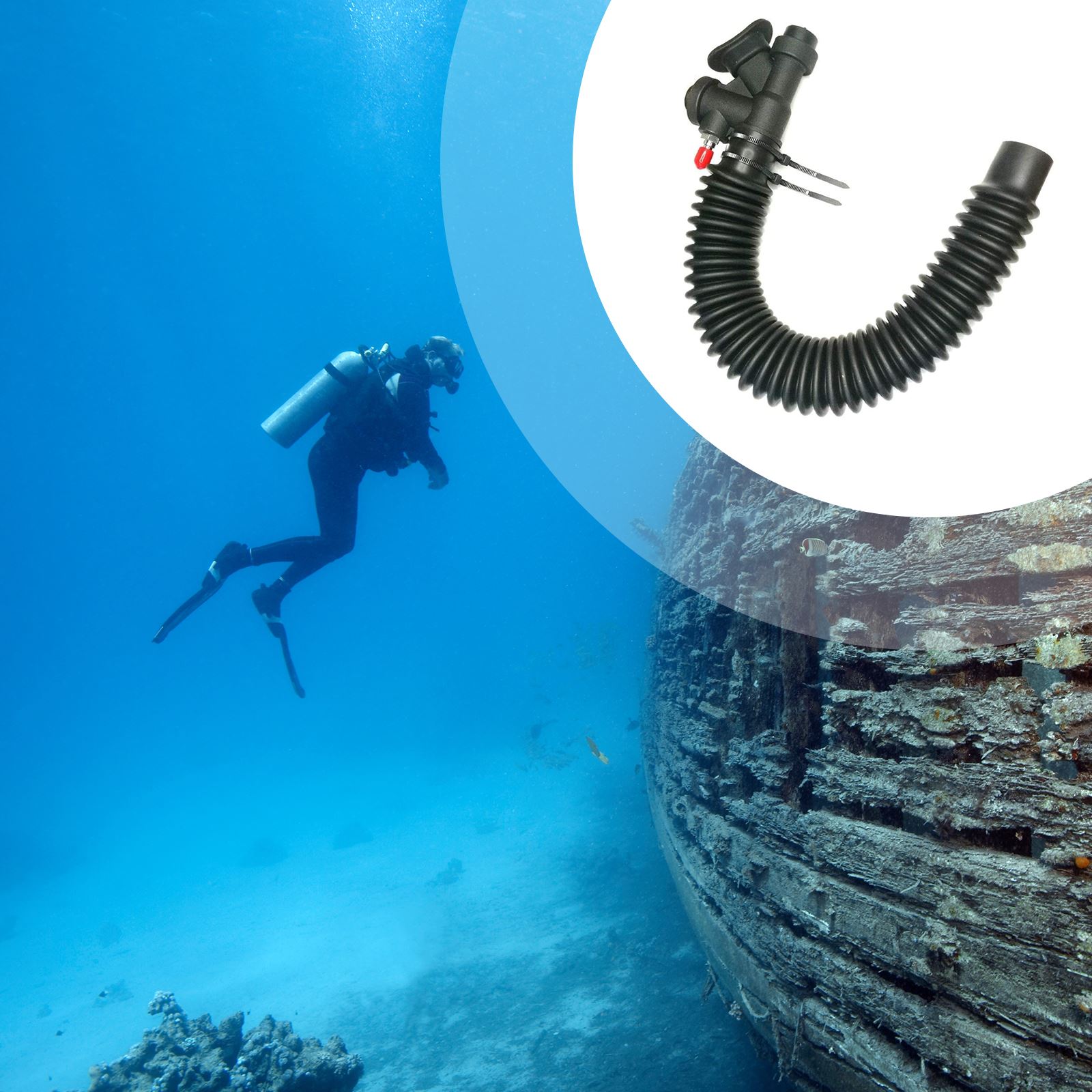 BCD Corrugated Inflator Hose 16inch Easy Installation Flexible Durable Convenient Interesting DIY Scuba Diving Dive Replacement